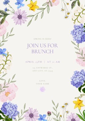 Purple brunch invite