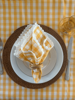 Yellow lace napkin