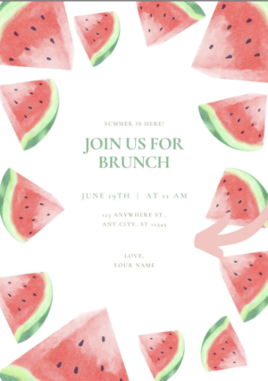 Watermelon brunch invite